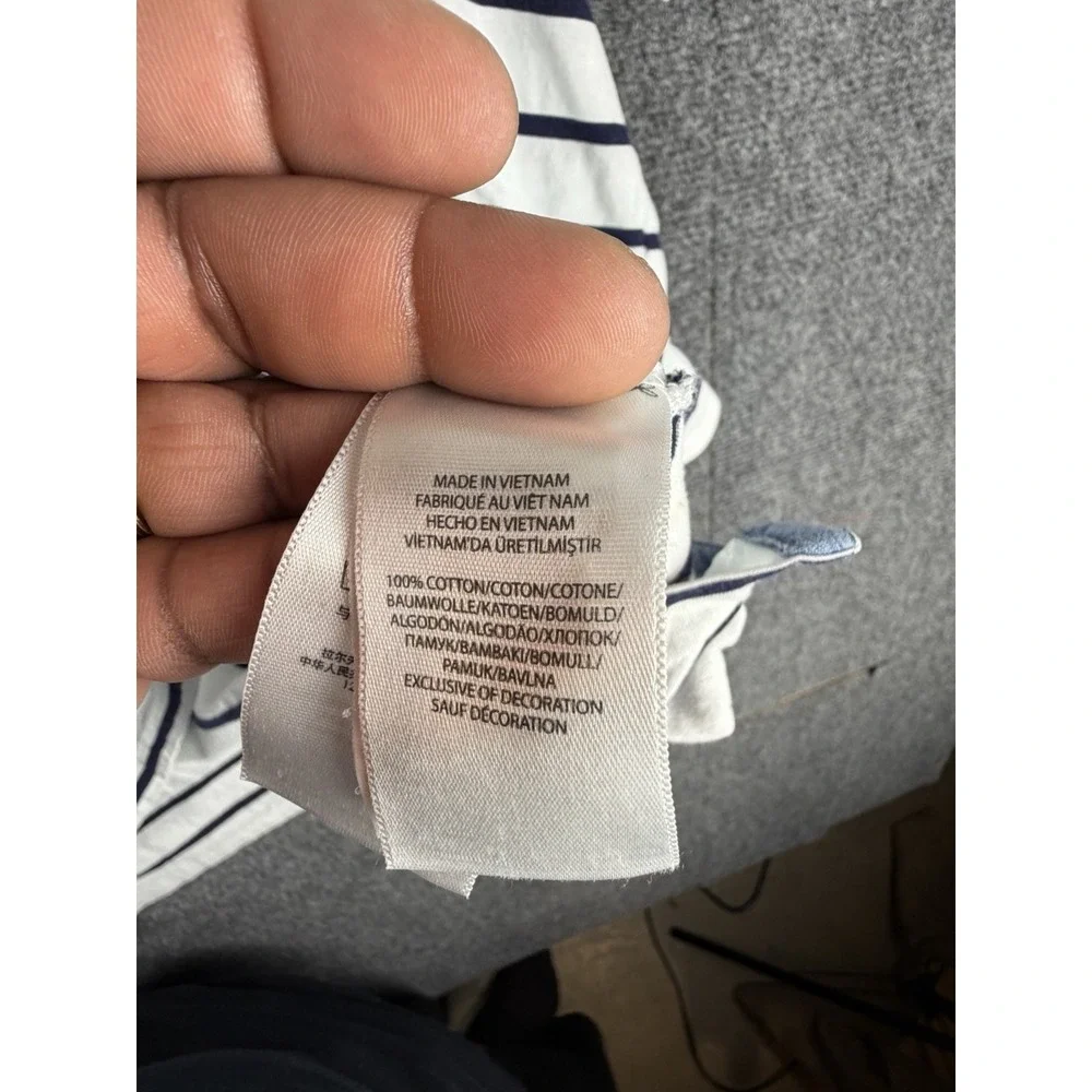 Polo Ralph Lauren Custom Slim Fit Polo Shirt Men 2XL White Blue Striped Golf